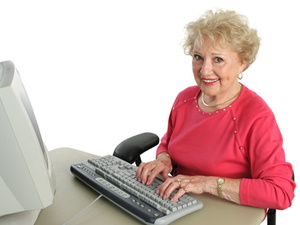 lady at computer